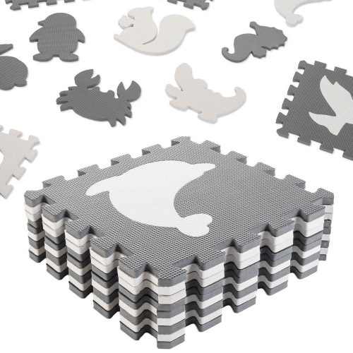Habshivacs puzzle szőnyeg gyerekeknek 9 db. fekete-ecru