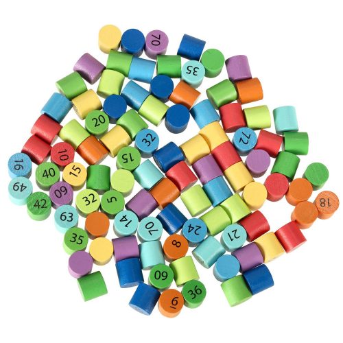 Oktatójáték szorzótábla fából készült színes körök