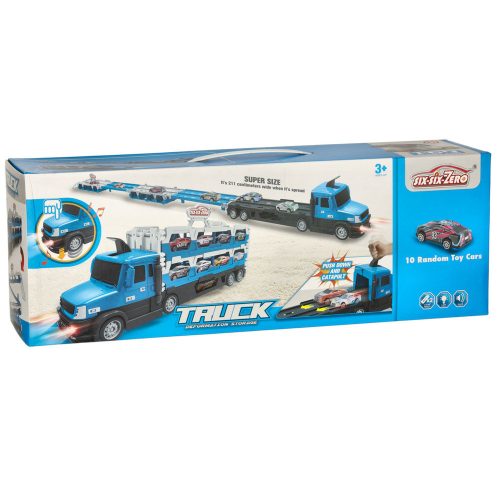 TIR vontató autószállító jármű összecsukható XXL 10 autós kék