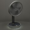 Asztali ventilátor, hordozható vezeték nélküli USB ventilátor akkumulátorral, állítható, 4 teljesítményszint, LED, 38 cm fehér