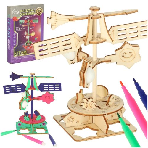 Fa 3d puzzle tudományos modell szélkakas