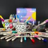 Akril textil markerek kő filctollak DIY vízálló filctollak 48 db.
