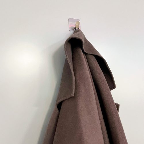 Öntapadós ezüst fürdőszobai fali akasztók, 4 db-os készlet, KIÁLLÍTÁS