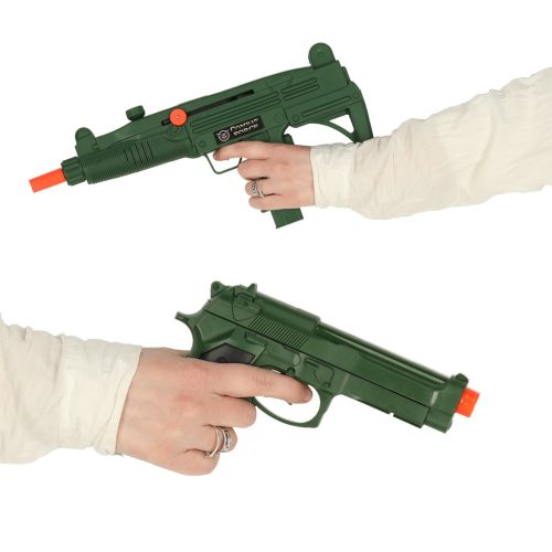 Katonai öltözék szett, mellény, puska, távcső