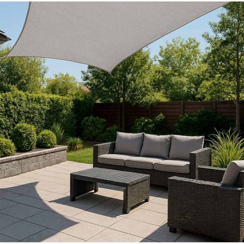 LUARO kerti terasz árnyékoló vitorla, vízálló, 4x3m, téglalap alakú, szürke