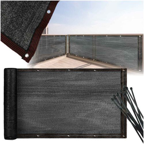 Erkélyfedő LUARO maszkoló szőnyeg árnyékoló háló erkélyre teraszra 150g/m2 105x500cm UV