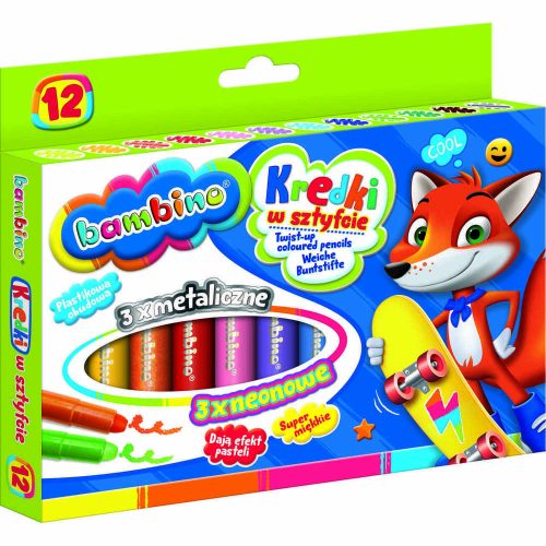 BAMBINO Stick zsírkréták 12 színben