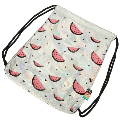 BAMBINO húzózsinóros hátizsák fehér gyöngy görögdinnye